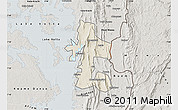 Shaded Relief Map of Akan Bowire, semi-desaturated
