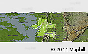 Physical Panoramic Map of Akan Bowire, darken