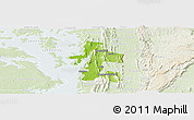 Physical Panoramic Map of Akan Bowire, lighten
