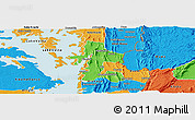 Political Panoramic Map of Akan Bowire
