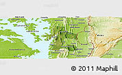Satellite Panoramic Map of Akan Bowire, physical outside