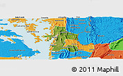Satellite Panoramic Map of Akan Bowire, political outside