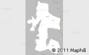 Gray Simple Map of Akan Bowire