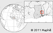 Blank Location Map of Akan Wawa, highlighted country, highlighted parent region, within the entire country