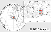 Blank Location Map of Akan Wawa, highlighted parent region, within the entire country