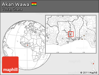 Blank Location Map of Akan Wawa, highlighted parent region