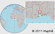Gray Location Map of Akan Wawa, highlighted parent region