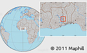 Gray Location Map of Akan Wawa