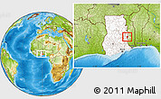 Physical Location Map of Akan Wawa, highlighted country, within the entire country