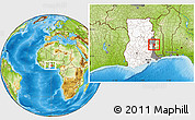 Physical Location Map of Akan Wawa, highlighted country, highlighted parent region, within the entire country