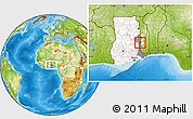 Physical Location Map of Akan Wawa, highlighted country, highlighted parent region