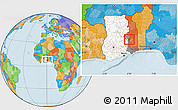 Political Location Map of Akan Wawa, highlighted country, highlighted parent region