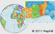 Political Location Map of Akan Wawa