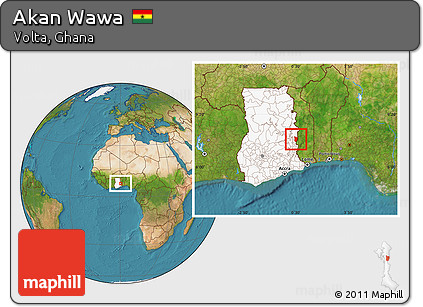 Satellite Location Map of Akan Wawa, highlighted country