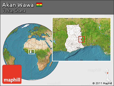 Satellite Location Map of Akan Wawa, highlighted country