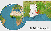 Satellite Location Map of Akan Wawa, highlighted country