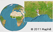 Satellite Location Map of Akan Wawa, highlighted parent region