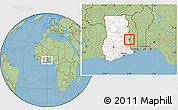 Savanna Style Location Map of Akan Wawa, highlighted country