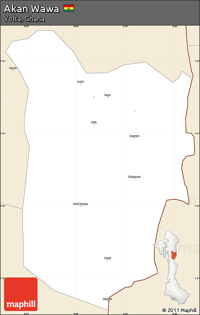Classic Style Simple Map of Akan Wawa