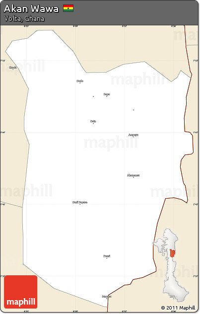 Classic Style Simple Map of Akan Wawa