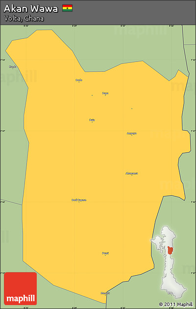 Savanna Style Simple Map of Akan Wawa