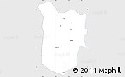 Silver Style Simple Map of Akan Wawa, single color outside