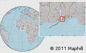 Gray Location Map of Anlo, highlighted parent region, hill shading