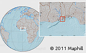 Gray Location Map of Anlo, hill shading
