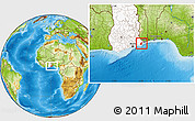 Physical Location Map of Anlo, highlighted country