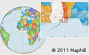 Political Location Map of Anlo, highlighted country