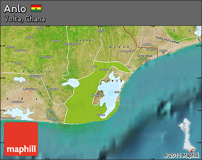Physical Map of Anlo, satellite outside