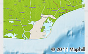 Shaded Relief Map of Anlo, physical outside