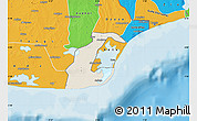 Shaded Relief Map of Anlo, political outside