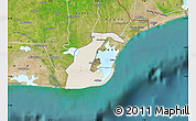 Shaded Relief Map of Anlo, satellite outside