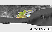 Satellite Panoramic Map of Anlo, darken, desaturated