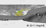 Satellite Panoramic Map of Anlo, desaturated