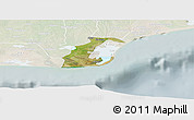 Satellite Panoramic Map of Anlo, lighten