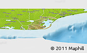 Satellite Panoramic Map of Anlo, physical outside