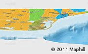 Satellite Panoramic Map of Anlo, political outside
