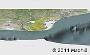 Satellite Panoramic Map of Anlo, semi-desaturated