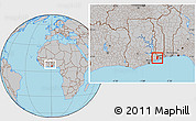 Gray Location Map of Avenor, within the entire country