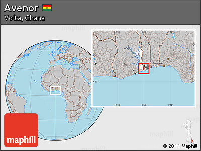Gray Location Map of Avenor, highlighted parent region