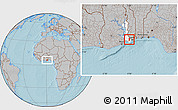 Gray Location Map of Avenor, highlighted parent region, hill shading