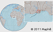 Gray Location Map of Avenor, hill shading