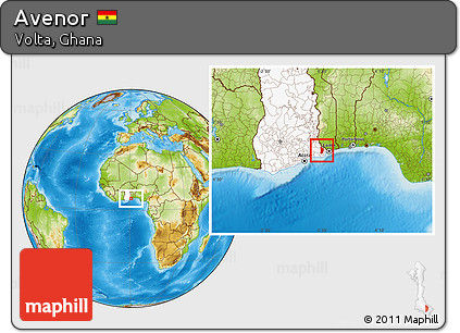 Physical Location Map of Avenor, highlighted country