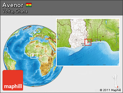 Physical Location Map of Avenor, highlighted country