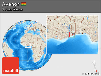 Shaded Relief Location Map of Avenor
