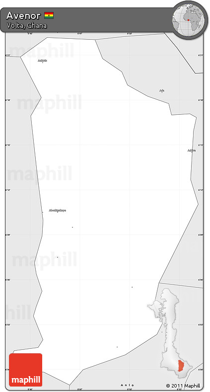 Silver Style Simple Map of Avenor