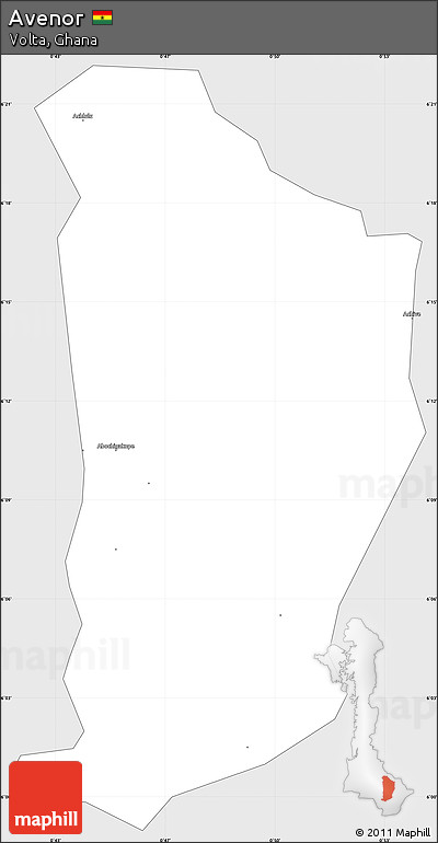 Silver Style Simple Map of Avenor, single color outside