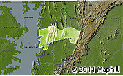 Physical 3D Map of Biakoye, darken